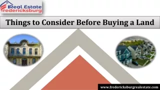 Things to Consider Before Buying a Land