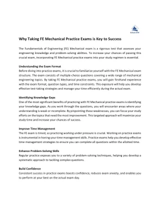 Why Taking FE Mechanical Practice Exams is Key to Success