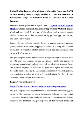 Topical Wound Agents Market
