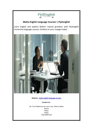 Malta English Language Courses  Fly2english
