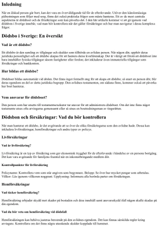Dödsbon och försäkringar: Vad du bör kontrollera