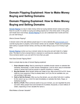 domain flipping explained how to make money