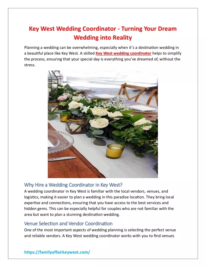 key west wedding coordinator turning your dream