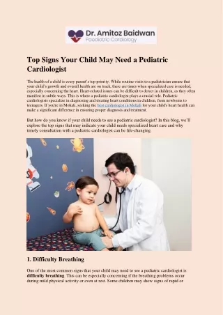 Expert Pediatrician Services in Mohali