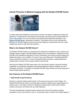 unlock precision in medical imaging with