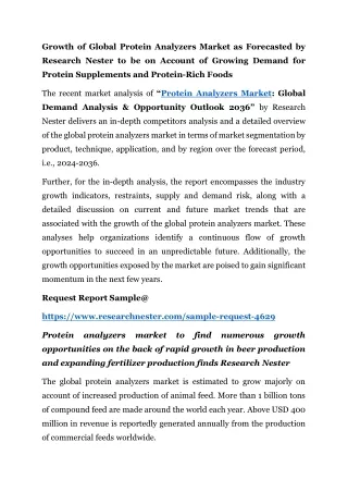 growth of global protein analyzers market