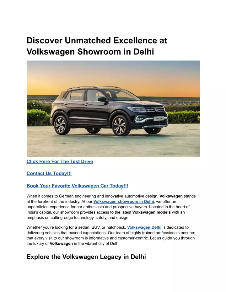 discover unmatched excellence at volkswagen