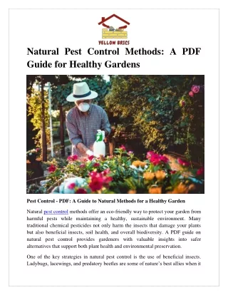 natural pest control methods a pdf guide