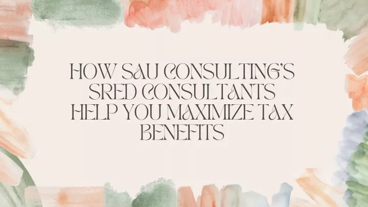 how sau consulting s sred consultants help