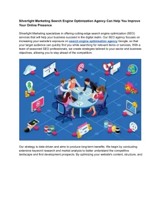 Silverlight Marketing Search Engine Optimization Agency Can Help You Improve Your Online Presence