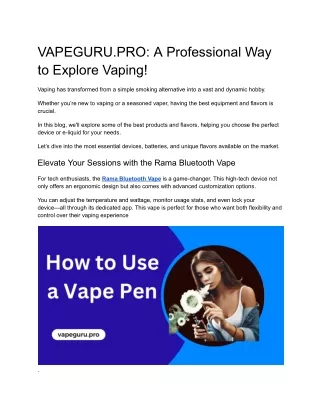 vapeguru pro a professional way to explore vaping