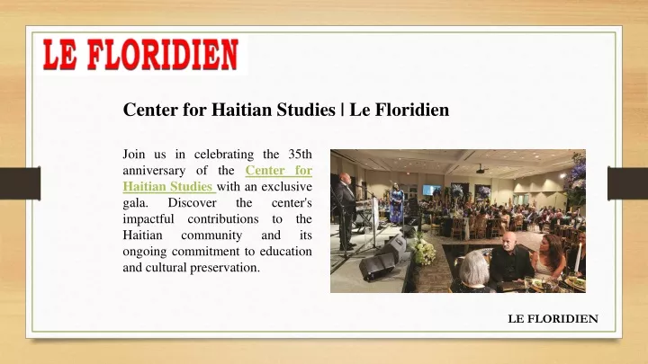 center for haitian studies le floridien