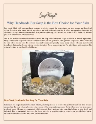Why Handmade Bar Soap is the Best Choice for Your Skin
