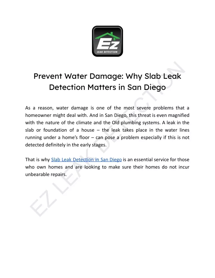 ez leak detection