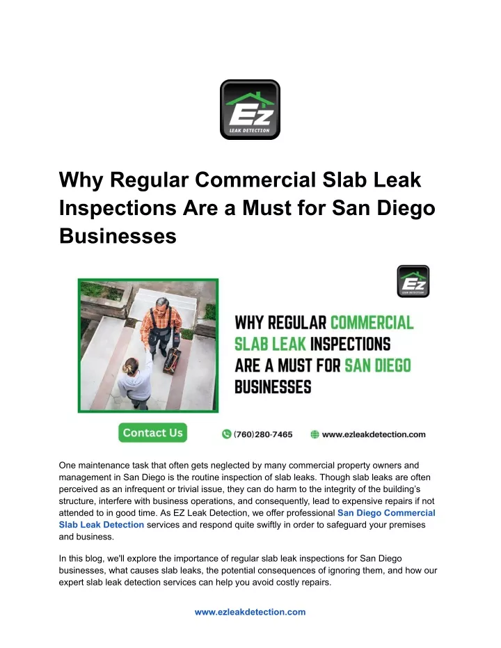 why regular commercial slab leak inspections