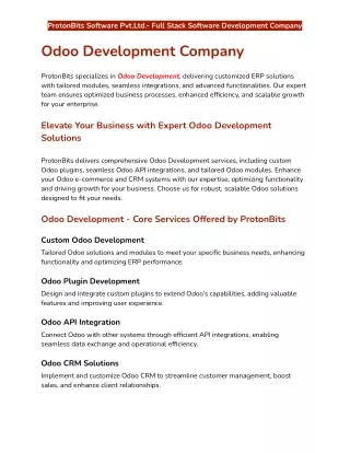 Odoo Development Services Company | Hire Odoo Developers