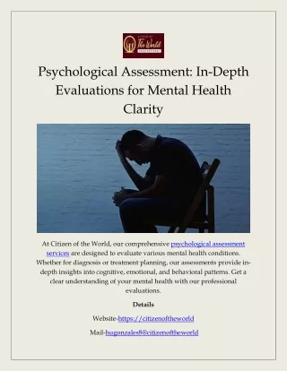 Psychological Assessment: In-Depth Evaluations for Mental Health Clarity