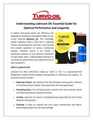 understanding lubricant oil essential guide