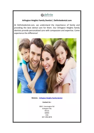 Arlington Heights Family Dentist  Definitedental.com