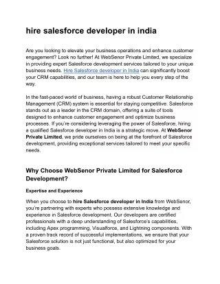 hire salesforce developer in india