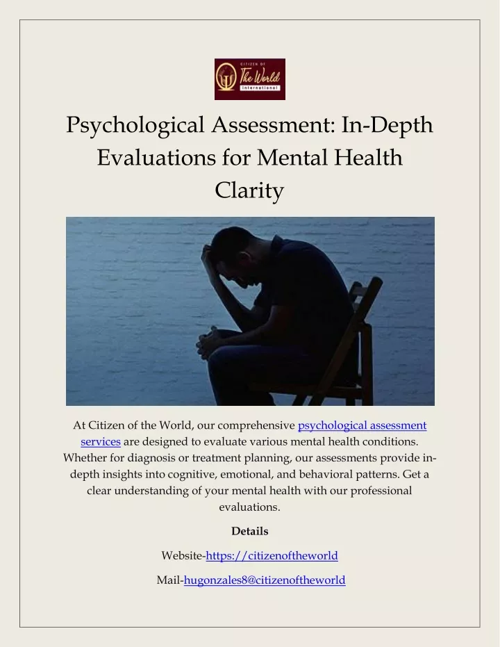 psychological assessment in depth evaluations