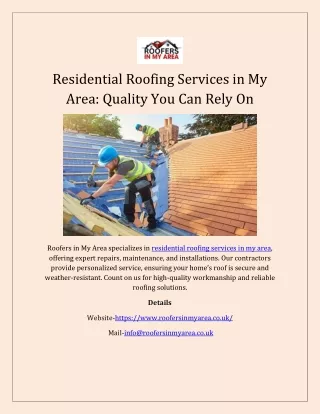 Residential Roofing Services in My Area