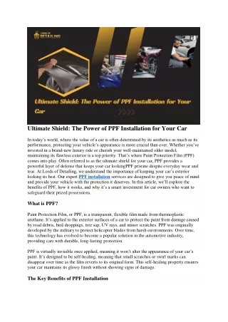 ultimate shield the power of ppf installation