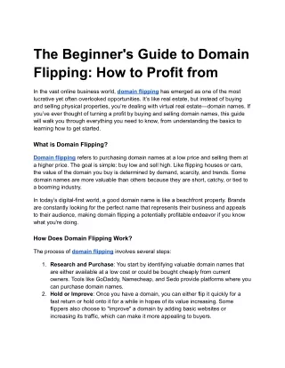 the beginner s guide to domain flipping