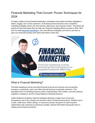 financial marketing that convert proven