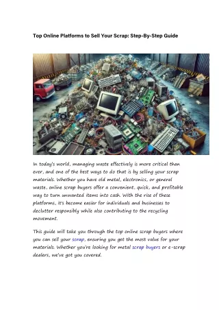 Top Online Platforms to Sell Your Scrap: Step-By-Step Guide