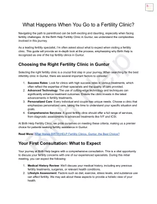 What Happens When You Go to a Fertility Clinic_