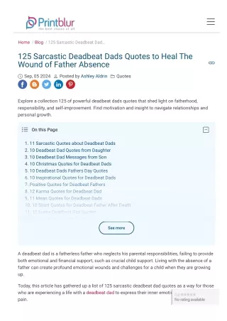 125 Deadbeat Dads Quotes and Sayings