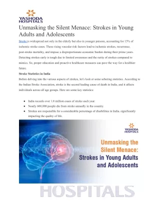 Unmasking the Silent Menace: Strokes in Young Adults and Adolescents