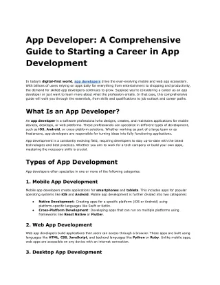 app developer a comprehensive guide to starting