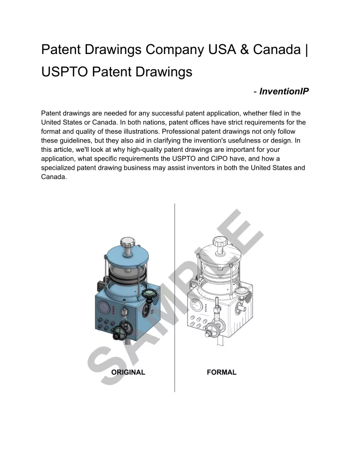 patent drawings company usa canada