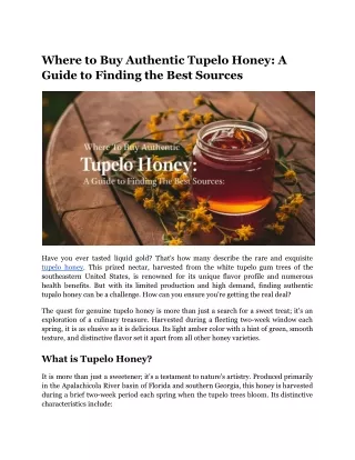 where to buy authentic tupelo honey a guide