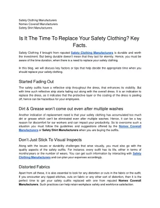 safety clothing manufacturers nomex coverall