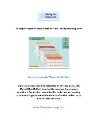 Therapy Scripts for Mental Health Care | Studyinnursing.com