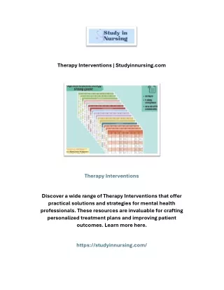 Therapy Interventions | Studyinnursing.com