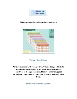 Therapy Smart Goals | Studyinnursing.com