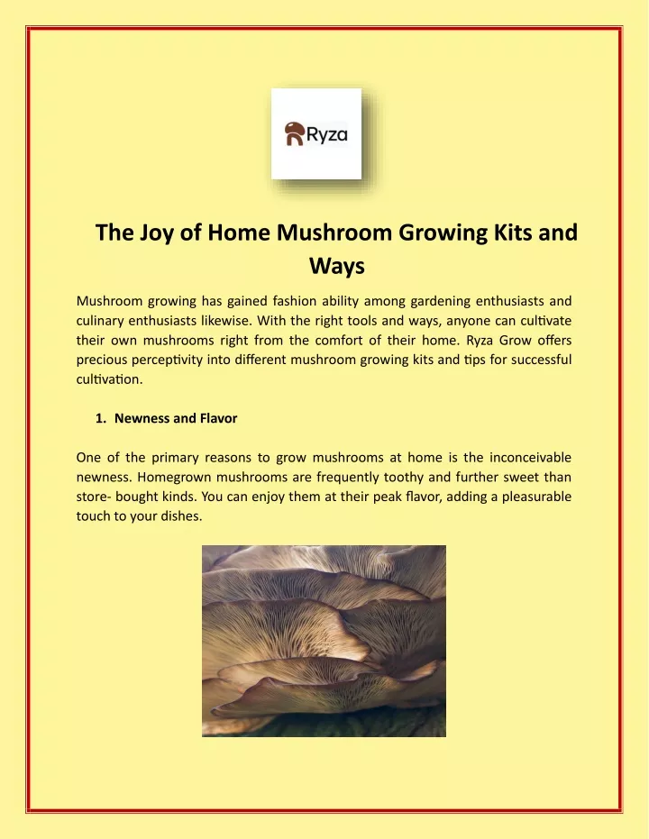 the joy of home mushroom growing kits and ways