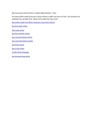 Buy Sunscreen Lotions Online | Explore Big Collection - Vlarc