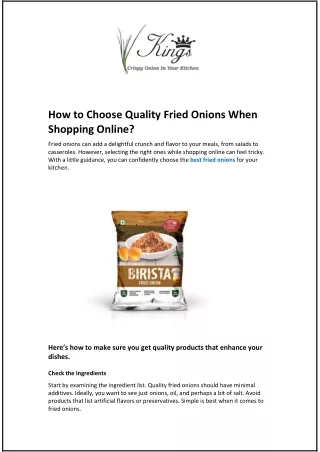 how to choose quality fried onions when shopping
