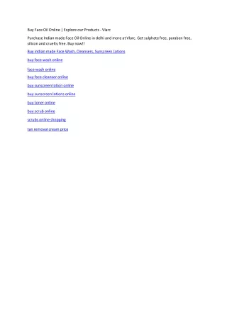 Buy Face Oil Online | Explore our Products - Vlarc