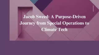 Jake Sweed: Chief of Staff and Climate-Tech Innovator at TS Conductor