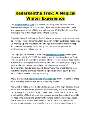 Kedarkantha Trek A Magical Winter Experience