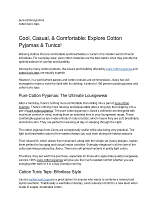 pure cotton pyjamas