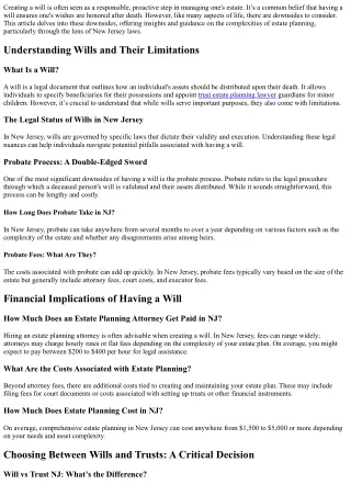“The Downsides of Having a Will—What You Need to Know”