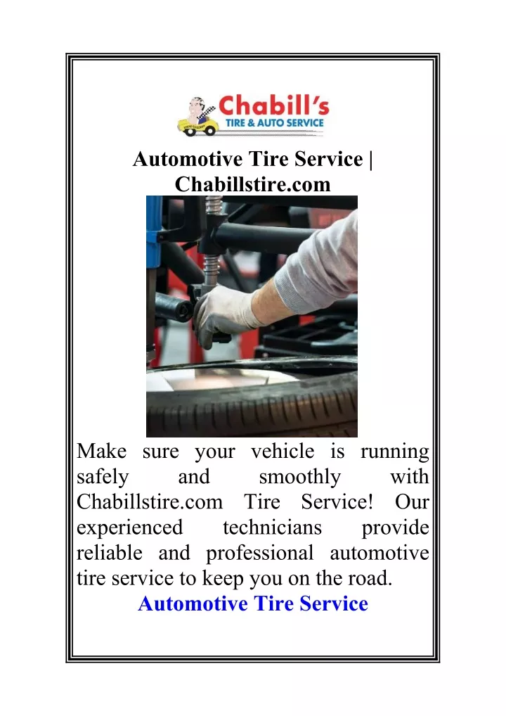 automotive tire service chabillstire com