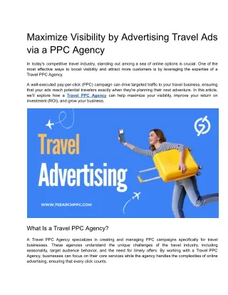 Maximize Visibility by Advertising Travel Ads via a PPC Agency (1)